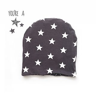 Σκουφάκι διπλής όψης Grey Stars/Pale red stars