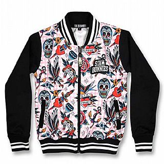 Bomber Jacket Pink Tattoo Print SB